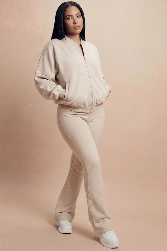 Oatmeal Interlock Bomber Lounge Set