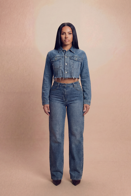 Vintage Denim Cropped Set